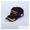 Ball Caps Cotton Donald Trump Hats Embroidery Make America Great Again Fashion Adjustable Men Baseball Caps With Usa Flag Drop Deliver Dhfjy