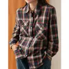 Blusas de mujer Camisas Nuevo Otoño Invierno Vintage Camisa con botones con estampado a cuadros para mujer Blusa de algodón de manga larga suelta informal coreana Top Blusas Ropa YQ231214