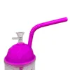 8,6 pouces Silicone + verre fumer narguilé tasse congelée conduite d'eau Bong Shisha avec bol de 14mm