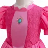 Flickans klänningar Peach Princess Costume Peach Princess Birthday Party Cosplay Costume Outfits Halloween Carnival Stage Performance Kid Girl Dress 231213