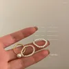 Anéis de cluster Pérola frisada anel de corda elástica com estilo retro e sem circunferência de mão de água doce