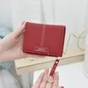 Carteras para mujer, cartera suave de piel sintética, monedero para mujer, Mini tarjetero con cerrojo, monedero corto y delgado con cremallera, llavero Portefeuille