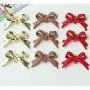 Decorative Figurines 5pcs Spray-painted Solid Alloy Bow Pendant Charms For Necklace Bracelet Earrings Jewelry Making Diy Findings