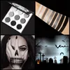 Oogschaduw Zwart Wit Grijs Oogschaduwpalet DELANCI PANDA 9 kleuren Zilver Gepigmenteerd voor Halloween SFX Make-up Mini Smoky Pallet 231213