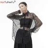 Blouses Femme Chemises Blouse transparente femmes 2022 printemps été chemises à carreaux légères voir à travers haut Long Streetwear extérieur résistant au soleil Cover Ups YQ231214