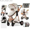 Strollers# Strollers# Royal Luxury Baby 3 In 1 Stroller High Landscape Folding Wagen Pram Carriage Portable Travel Cars Drop Delivery Kids Mate Ottws Q231215
