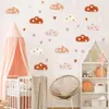 Autocollants muraux en forme de cœur de nuages de Style Boho, sparadrap muraux mignons artoon bohème pour chambre d'enfant et bébé, peintures murales décoratives pour la maison