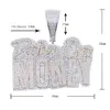 Chokers Hip Hop Brothers Over geld hanger ketting Gold vergulde ijs uit bling cz kubieke zirconia letters charmeren mannen vrouwen sieraden 231214