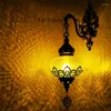 Wall Lamp European Personality Retro Exotic Restaurant El Bar Cafe Decoration Turkish Hollow Ice Crack LX102212