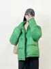 Women's Jackets Winter Women Green Warm Parka Coat Casual Simple Stand Collar Long Sleeve Ladies Zipper Jacket Outwear Tops