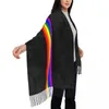 Bérets en détresse LGBTQ Pride Flag Stripe Écharpe pour les femmes Élégant hiver Wrap Châle LGBT Gay Lesbienne Gland Wraps