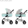 Passeggini # Passeggini 3 in 1 Passeggino di lusso Carrozzina ad alto paesaggio Passeggino portatile Carrozzina multifunzionale Double Face Q231215