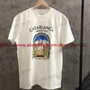 T-shirts Heren Kangoeroe Print CASABLANCA T-shirt Voor Mannen Vrouwen Tee Top Korte Mouwen Zwart Wit T-shirt Met tags T231214