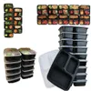 10Pcs Meal Prep Containers Plastic Food Storage Reusable Microwavable 3 Compartment Food Container with Lid Microwavable Y1116308P