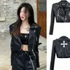 Women's Jackets Luxury Cross Cool Sa Spicy Girl PU For Women Motorcycle Bomb Street Leather Jacket Coat Latest 2023 Clothing