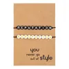 Charm Armband 2st Card Concert Lover pärlor Matchande armband Brevhandledskedjor för vardagliga festkläder