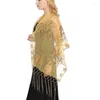 Scarves Women Bandanda Scarf Muffler Sequin Embroidered Tassel Shawl Evening Dress Party Dinner Lady Bridal Cheongsam Hijab Wrap