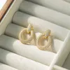 Boucles d'oreilles E3-0155 Lefei mode classique tendance luxe complet Moissanite conception cercle ovale pour les femmes argent 925 bijoux de mariage cadeau