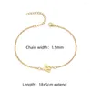 Charm Armband Classic rostfritt stål A-Z Inledande armband Kvinnor Simple 26 Letter O-Chain för smycken