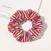 Scrunchies Zipper Rainbow Haintail держатель для волос полосатой звездной лазерной повязкой USA флаг -галстуки веревочные волосы.