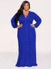 Robes de grande taille Wmstar femmes automne vêtements bouton en vrac solide longue élégante Maxi chemises robe Style en gros goutte