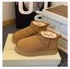 Boot Designer Woman Winter Ankle Australia Sand Mustard Seed Snow Half Boots Sheepskin Cowskin Australian Warm Tasman Tazz Fur Booties New Recommend Hot