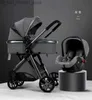 Barnvagnar# 2020 Ny baby barnvagn 3 i 1 hög landskap barnvagn som lutar till baby vagn vikbart ljus med basinet cradel231e q231215