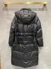 Chaqueta y abrigo de invierno para mujer, Parka negra gruesa y cálida de longitud media, prendas de vestir informales a la moda, abrigo femenino para invierno 2023