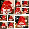 Czapki do czapki/czaszki czapki/SKL Dekoracje świąteczne 2021 Dzieci Hats Hats Santa Noce Funny Party Hat with Cartoon Design Holiday Ot8pk