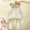 Pyjamas Children Christmas Pyjamas Winter Clothing Set For Boys Girls O-Neck Tops + Long Pants Baby Sleepwear Cartoon Bear Kids Pyjamas R231214