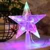 Andra evenemangsfestleveranser Plug i Christmas Tree Topper Star LED Lighted Star Tree Top 5-Point Star Night Light Treetop Star Fairy Light for Holiday Decor 231214