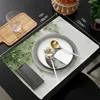 Placemats Minimalistische Bladeren Muur Witte Placemats Set Van 4/6 Stuks Keuken Koffie Accessoires Onderzetters Thuis Eetkamer Decor Linnen