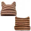 Baretten Gehaakte Gebreide Muts Skullies Muts Duivel Hoorn Vrouwen Herfst Winter Warm Grappig