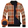 Men's Jackets Top Quality Brand Fashion Woolen Thick Velvet Plaid Casual Baseball Collar Jacket Men Korean Windbreaker Coats Clothes 231214
