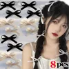 Headwear Hair Accessories 1-8pcs Bowknot Hair Clips Sweet Ballet Ribbon Bow Hairpin Bang Clip Korean Girl Mini Grab Clips Female Headwear Hair AccessoriesL231214