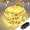 Andra evenemangsfestleveranser AC110V AC220V Copper Wire LED String Fairy Lights 50m 100m Jul LED Garland Bedroom Outdoor Garden Year Dekor Ljus 231214