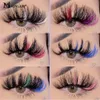 False Eyelashes 5D Colored Lashes Bulk Wholesale White Blue Green Red 3D Fluffy Mink Natural Colorful Box Package Makeup 231213