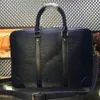 CLASSIC EPI water ripple black Genuine leather handbags briefcase mens business bags branded Design EXPLORER business shoulder bag1878