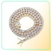 Hip hop masculino tênis corrente colar jóias ouro diamante gelado correntes colares longos 5mm269q3335822