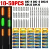 Accessori per la pesca 10 50PCS Galleggiante elettronico CR311 CR316 CR322 CR425 CR435 Batteria notturna galleggianti luce luminosa 231214