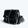 Sacs à bandoulière Pochette Rock Swing Your Wings Zadig Voltaire Femmes Fourre-tout Sac à main Sac à bandoulière Homme Véritable Cuir Wing Chain Fashion