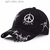 Ball Caps YOYOCORN New Student Young Men And Women The Spring Summer Sun Hat Cap And White Color Matching Pentagram Graffiti Baseball Cap YQ231214