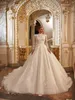 Urban Sexy Dresses Modest High Collar Long Sleeve Wedding Dress Sparkly Sequins Beads For Bride Luxury A line Bridal Gown Robe De Marie 231213