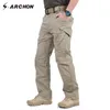 Pantaloni da uomo IX9 97% cotone da uomo pantaloni cargo tattici militari da uomo SWAT da combattimento pantaloni militari casual da uomo molte tasche pantaloni in cotone elasticizzato 231213