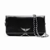 Pochette Rock Swing Your Wings Дизайнерская сумка Zadig Voltaire Женская роскошная сумка-конверт Сумка через плечо мужская Сумка-тоут из натуральной кожи с цепочкой на крыле Сумки через плечо