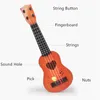 Keyboards Piano Mini Guitar 4 Strings Classical Ukulele Guitar Toy Musical Instruments for Kids Children Beginners Early Education Heart Guitar 231214