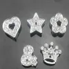 Intero 100 pz / lotto 10mm stili mix cuore stella corona fiore strass pieni charms per diapositive adatti per braccialetto in pelle fai da te 10MM240v