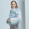 Women's Fur ZXRYXGS Temperament And Trend Premium Faux Jackets Spell Colors Coats 2024 Autumn Winter Cardigan Stylish Coat