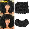 الباروكات الاصطناعية Tomo 8inch 12 بوصة 20TROOTS 75GPACK OMBRE JAMAICA ترتد عصا الشعر مجعد الشعر الاصطناعية الكروشيه الكروشيه السوداء 231215