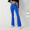 Lu Lu Align Conjunto de 1/2 peças feminino Yoga Academia Roupas esportivas casuais treino Leggins Sutiã terno com rosca larga perna flare Pilates Aptidão agasalho Lemons LL Exercício